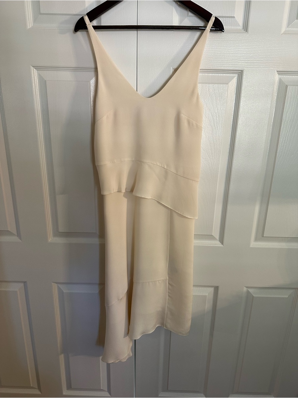 Tibi Cream High-Low Slip Dress
